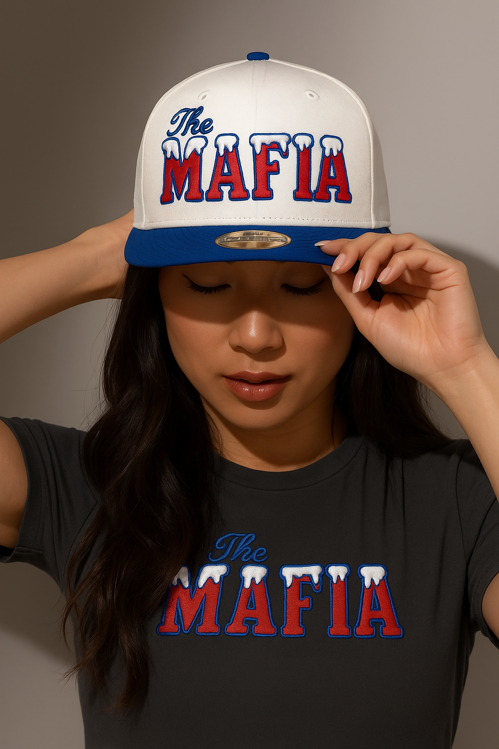 "The Mafia" Snow-capped snapback - white