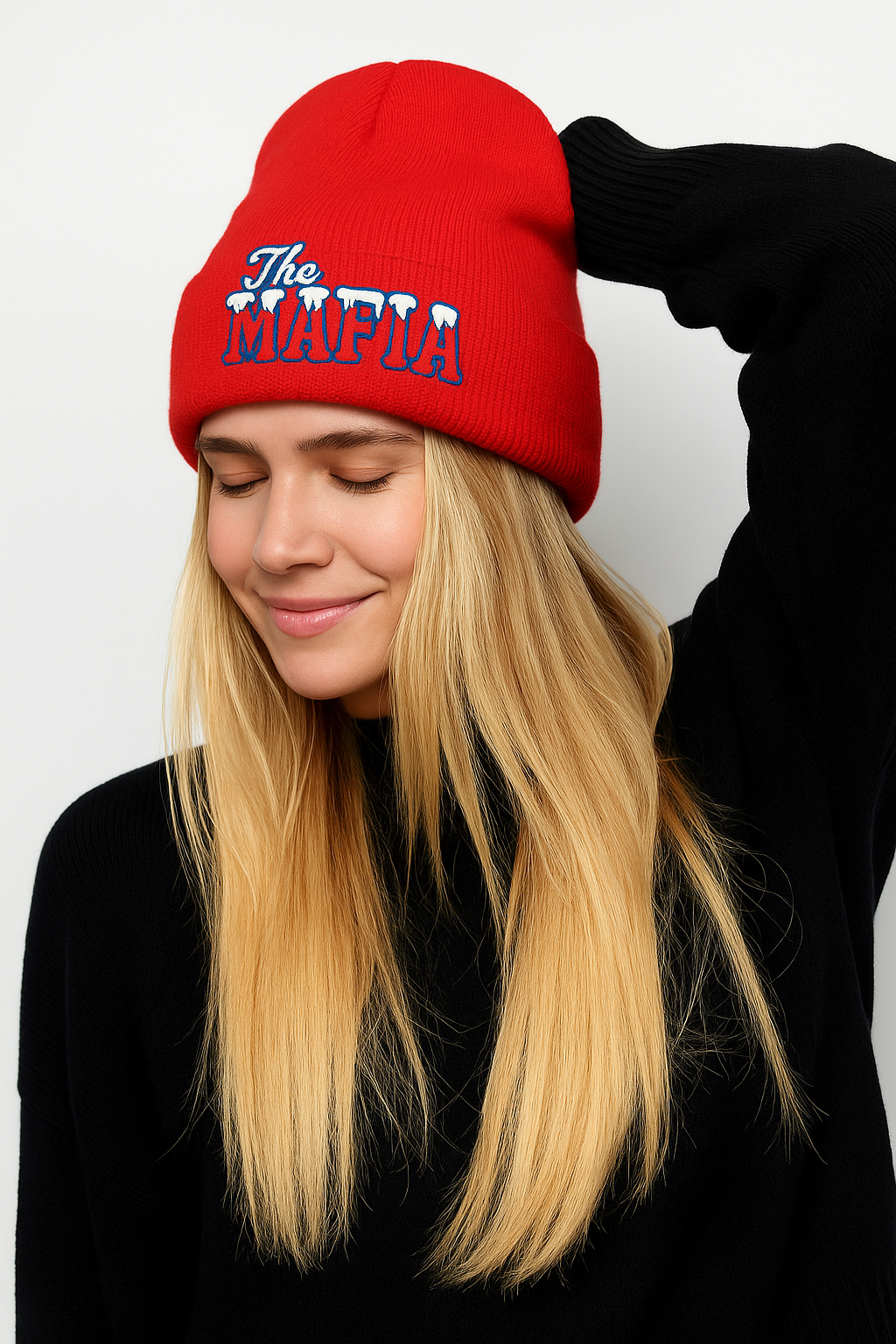 "The Mafia" winter beanie - red
