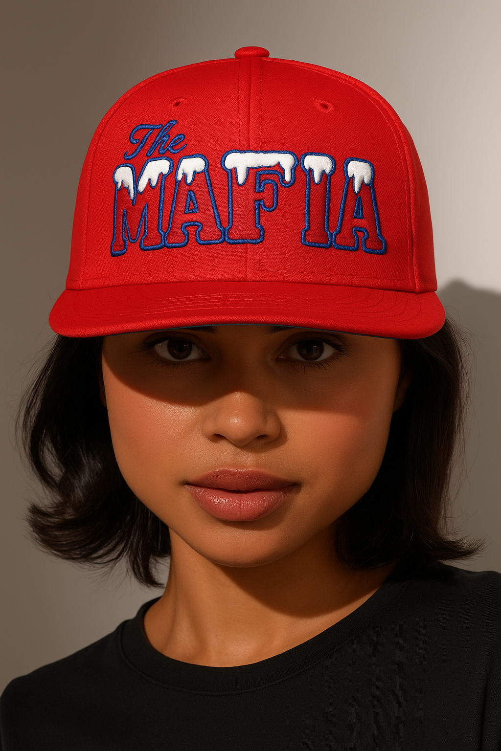 "The Mafia" snow-capped snapback - red
