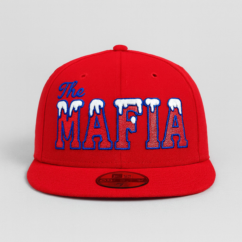 "The Mafia" snow-capped snapback - red
