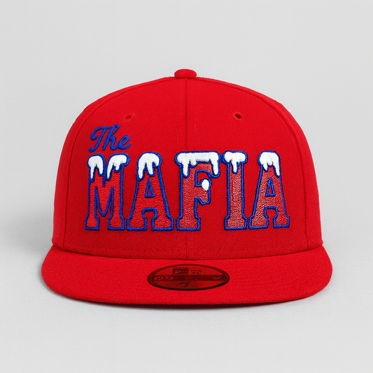 "The Mafia" snow-capped snapback - red