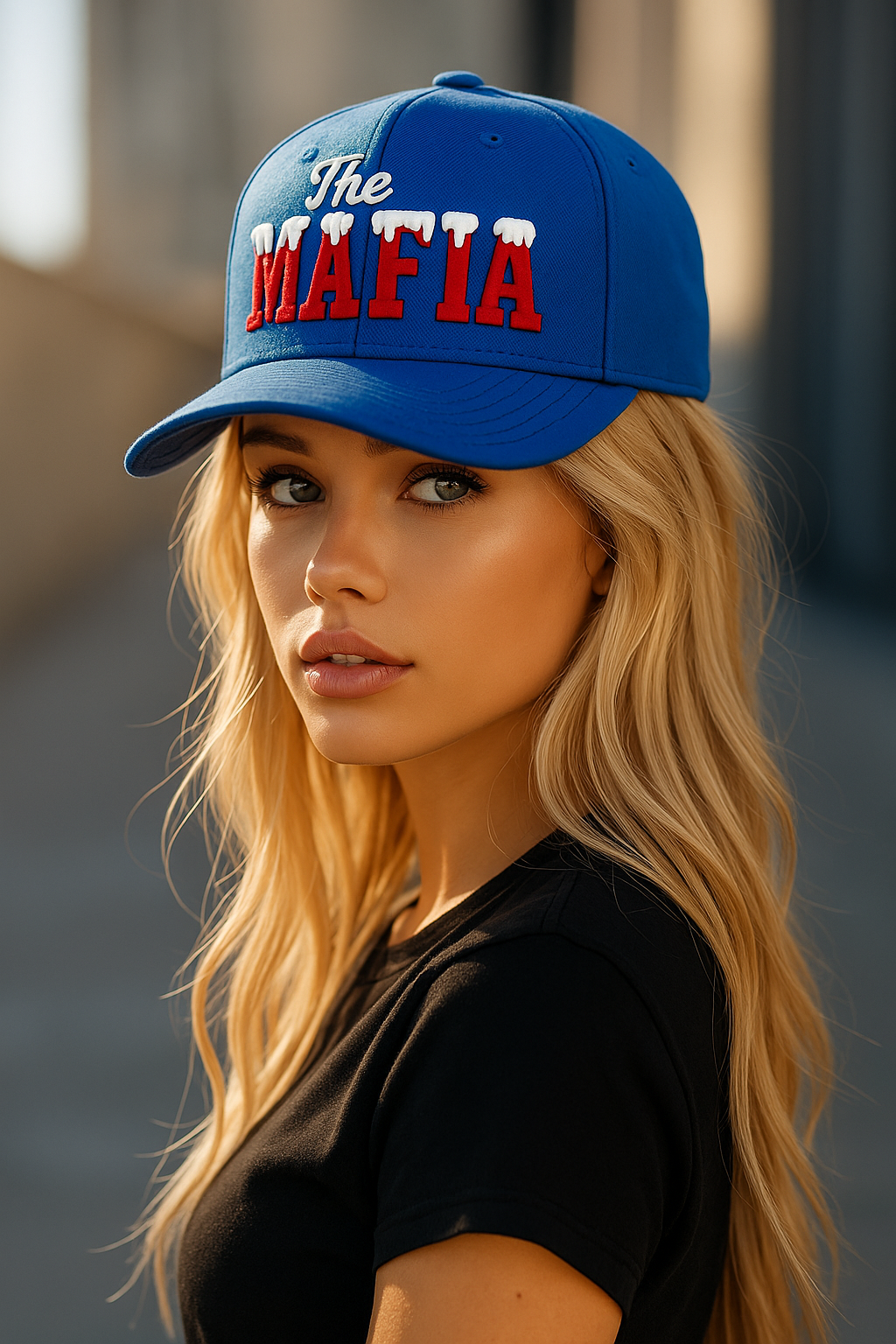 "The Mafia" snow-capped snapback - blue