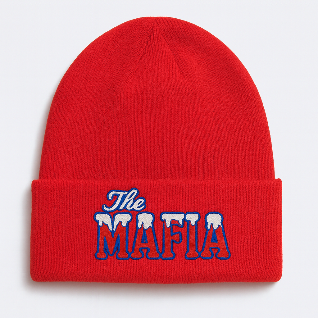 "The Mafia" winter beanie - red