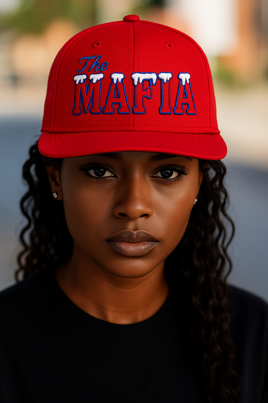 "The Mafia" snow-capped snapback - red