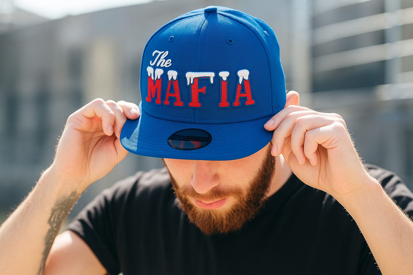 "The Mafia" snow-capped snapback - blue