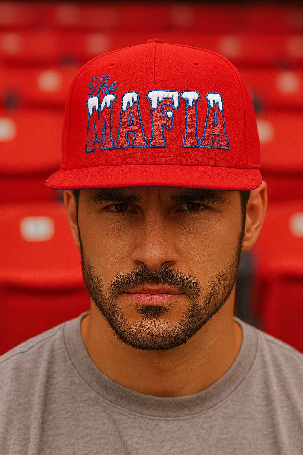 "The Mafia" snow-capped snapback - red